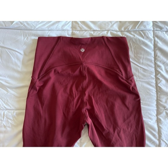 Lululemon Train Times Crop Leggings Women's Size 6 Burgundy Garnet 17 in inseam - Picture 3 of 9